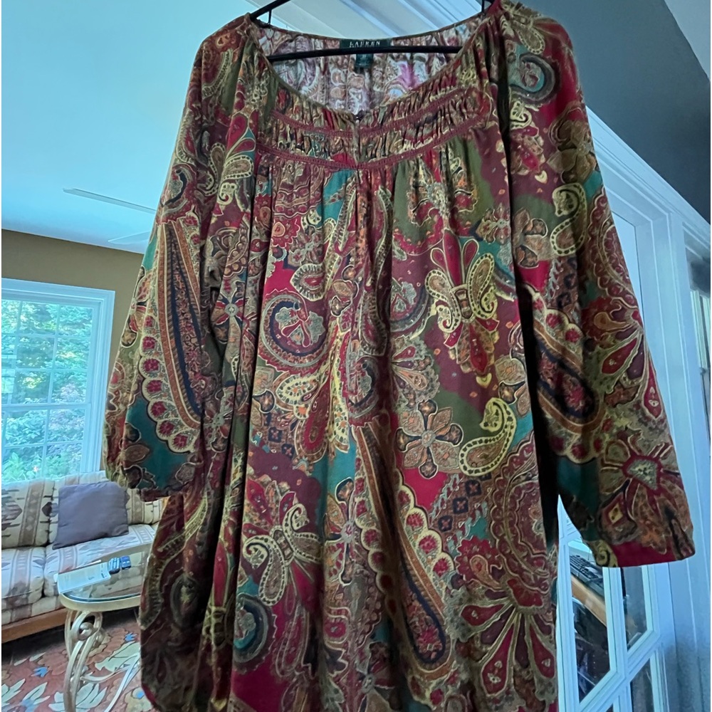 Ralph Lauren colorful women’s blouse. Size 2X